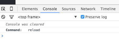 Console Log reload